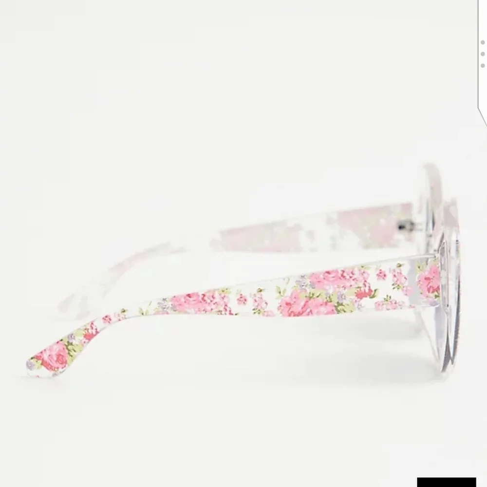 🆕CLEAR FLORAL CAT EYE SUNGLASSES - Picture 3 of 4